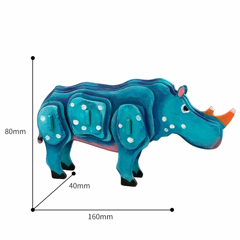 Ghép hình 3D &amp; tô màu Rhinoceros