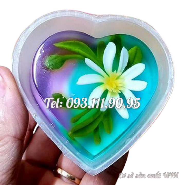 Bộ 10 khuôn bánh Flan hình tim – Loại có nắp – Mã số 1463