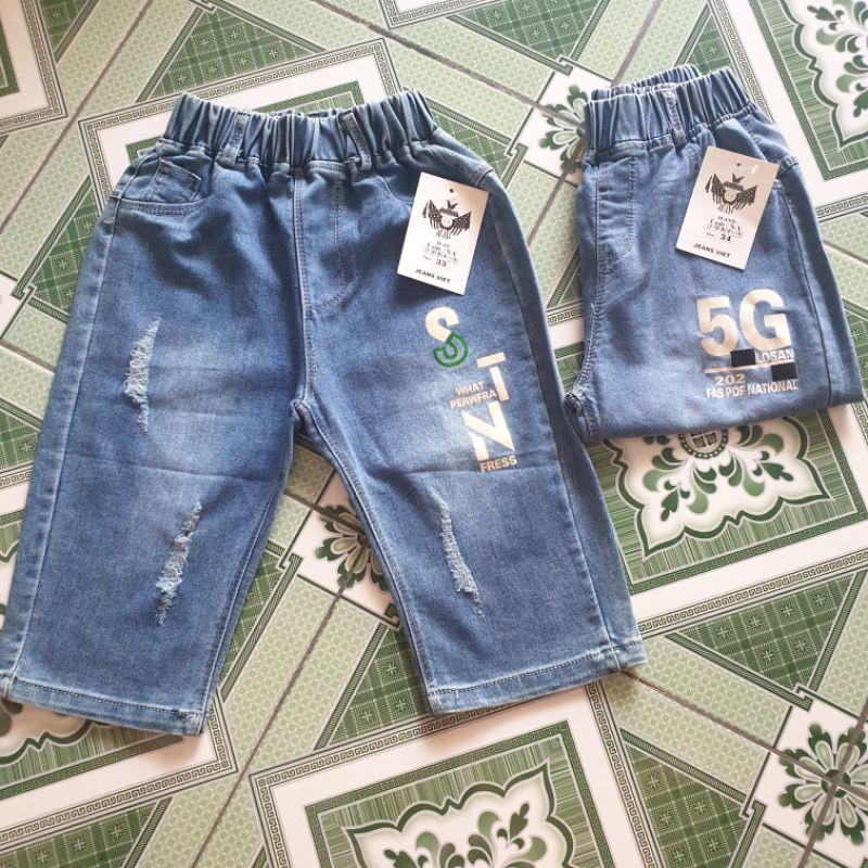 Quần ngố bò túi hộp bé trai size đại