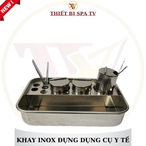 Bộ Khay Và Hũ Inox Đa Năng Đựng Dụng Cụ Y Tế, Spa - TMV