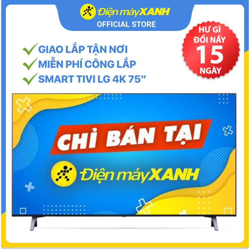 Smart Tivi NanoCell LG 4K 75 inch 75NANO75TPA - Hàng chính hãng - Giao toàn quốc