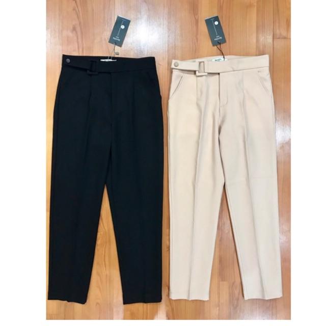 Quần baggy cạp cao đai chữ nhật