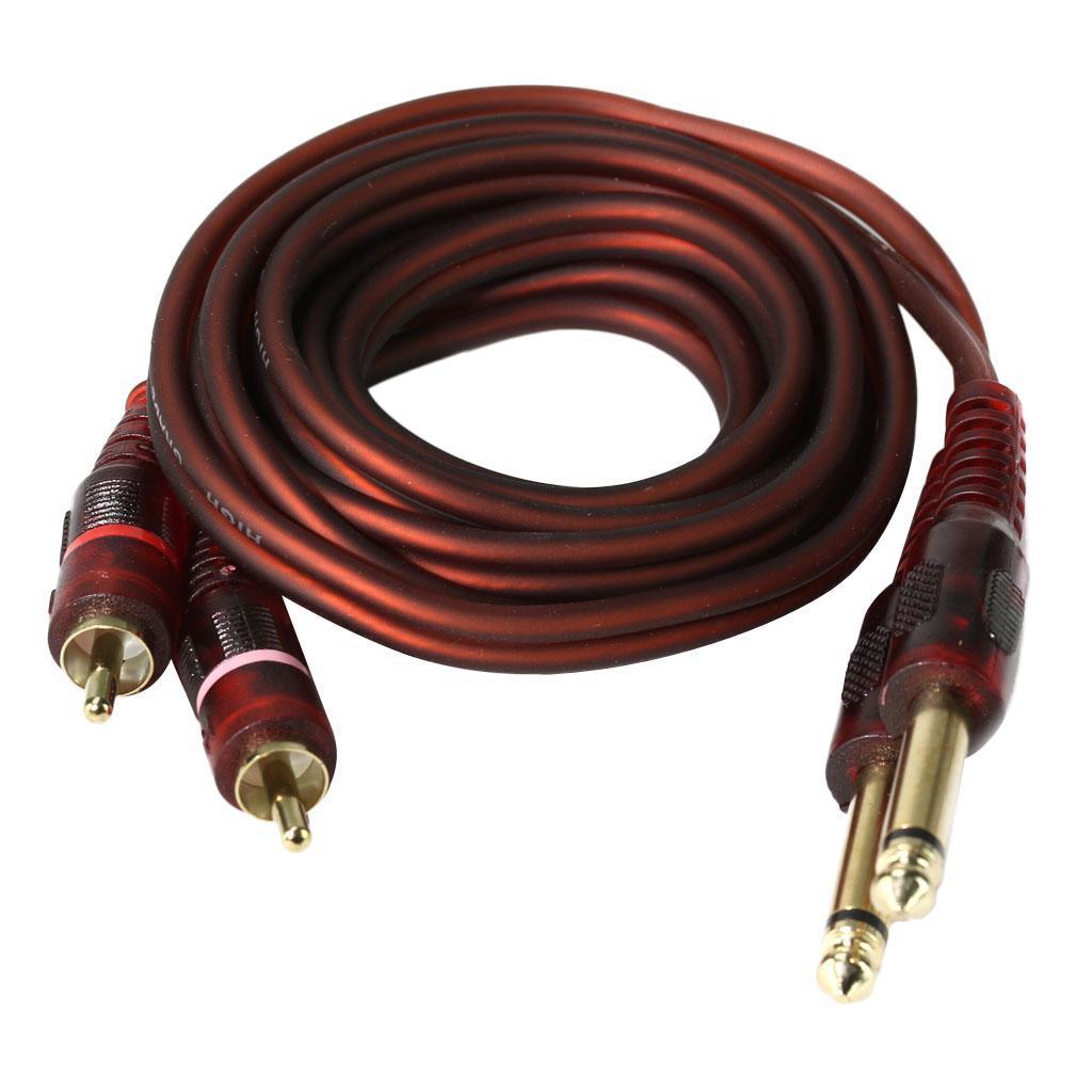 Cable Dual 1/4"  6.35mm to Dual  Phono  for Mixer