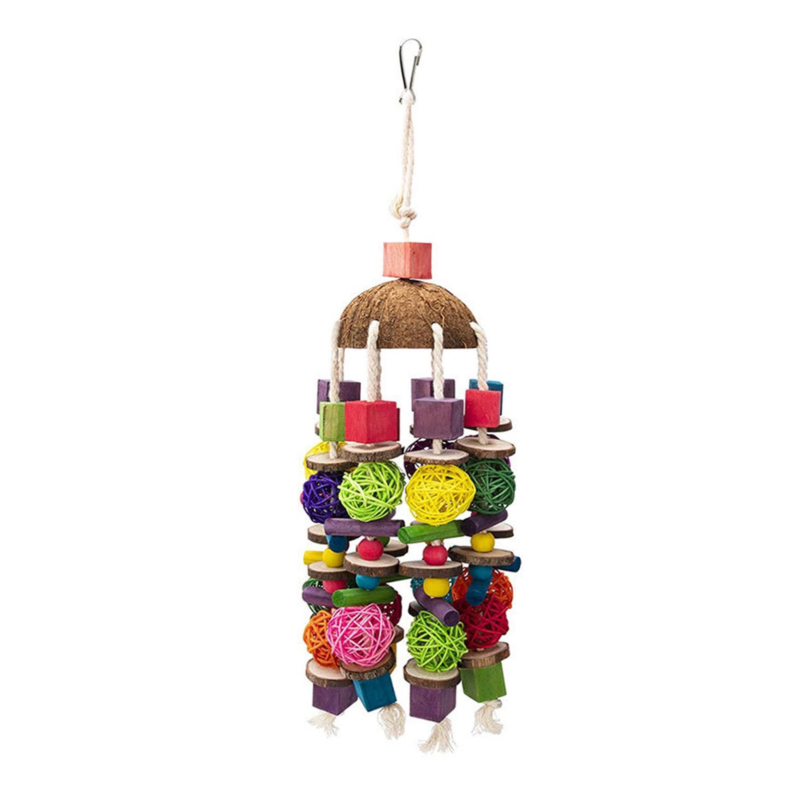 Pet Parrot Toys Bird Nest Hanging Toys Bird Foraging Chewing Toy for Macaws