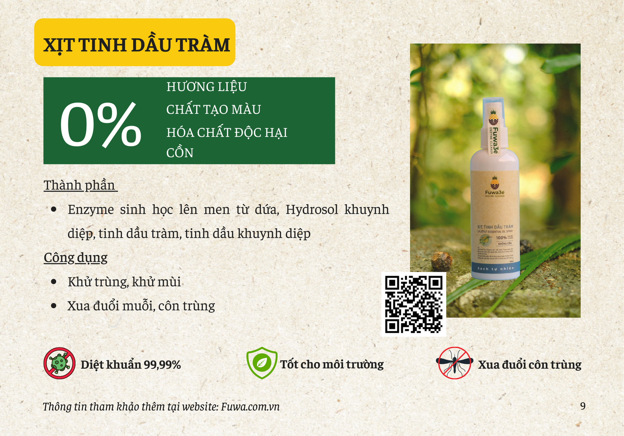 Xịt dầu tràm Fuwwa3e 100ml