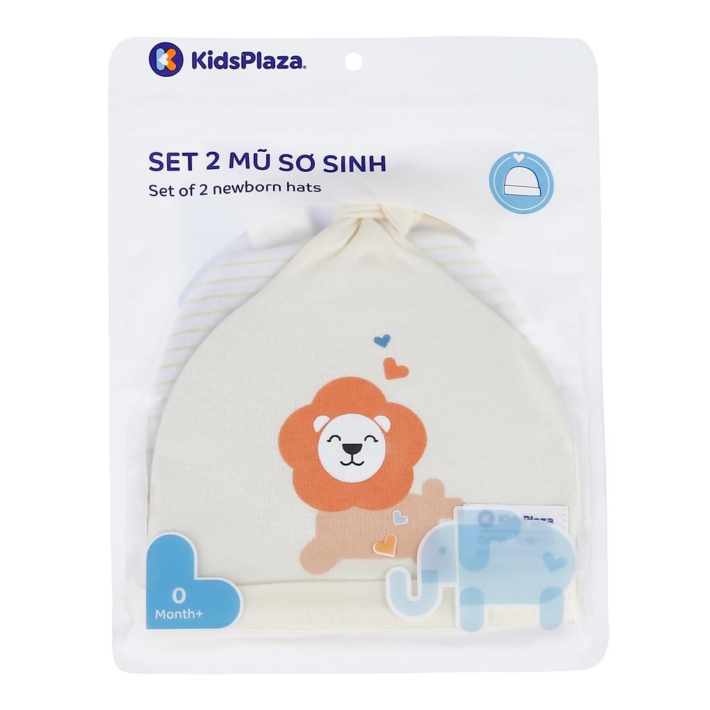 Set 2 mũ chóp sơ sinh cotton Kids Plaza BA21 (nhiều mẫu