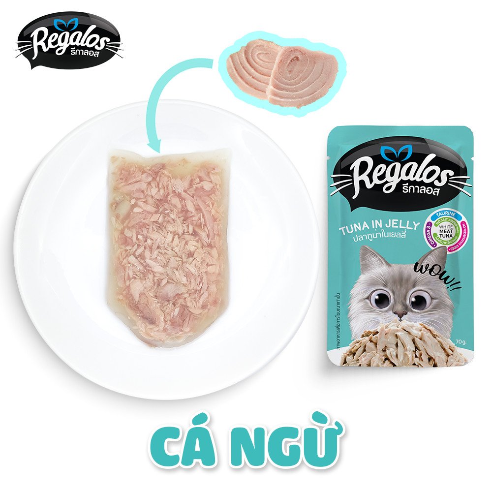 Combo 4 gói thức ăn ướt cho mèo Regalos Thái Lan vị cá ngừ