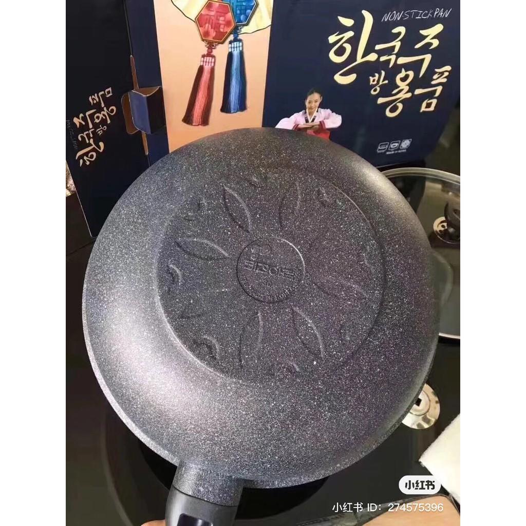 Chảo Chống Dính Vân Đá Siêu Bền Coopia Hàn Quốc Sâu Lòng Có Nắp Kính Size 32cm