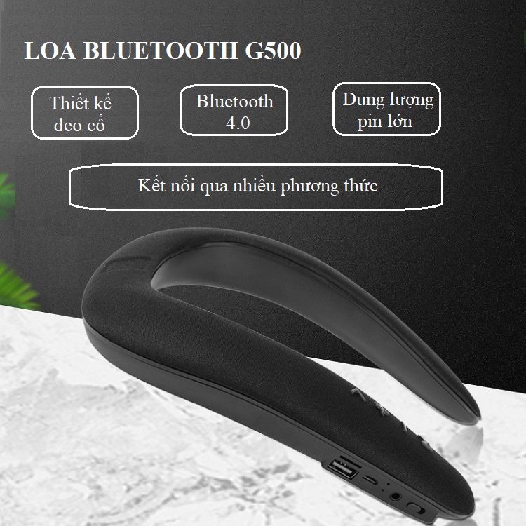 Loa Bluetooth Huqu G500 Hỗ Trợ Nghe Qua USB, Thẻ Nhớ, Cáp AUX, Dung Lượng Pin 1200mAh - Hàng Chính Hãng