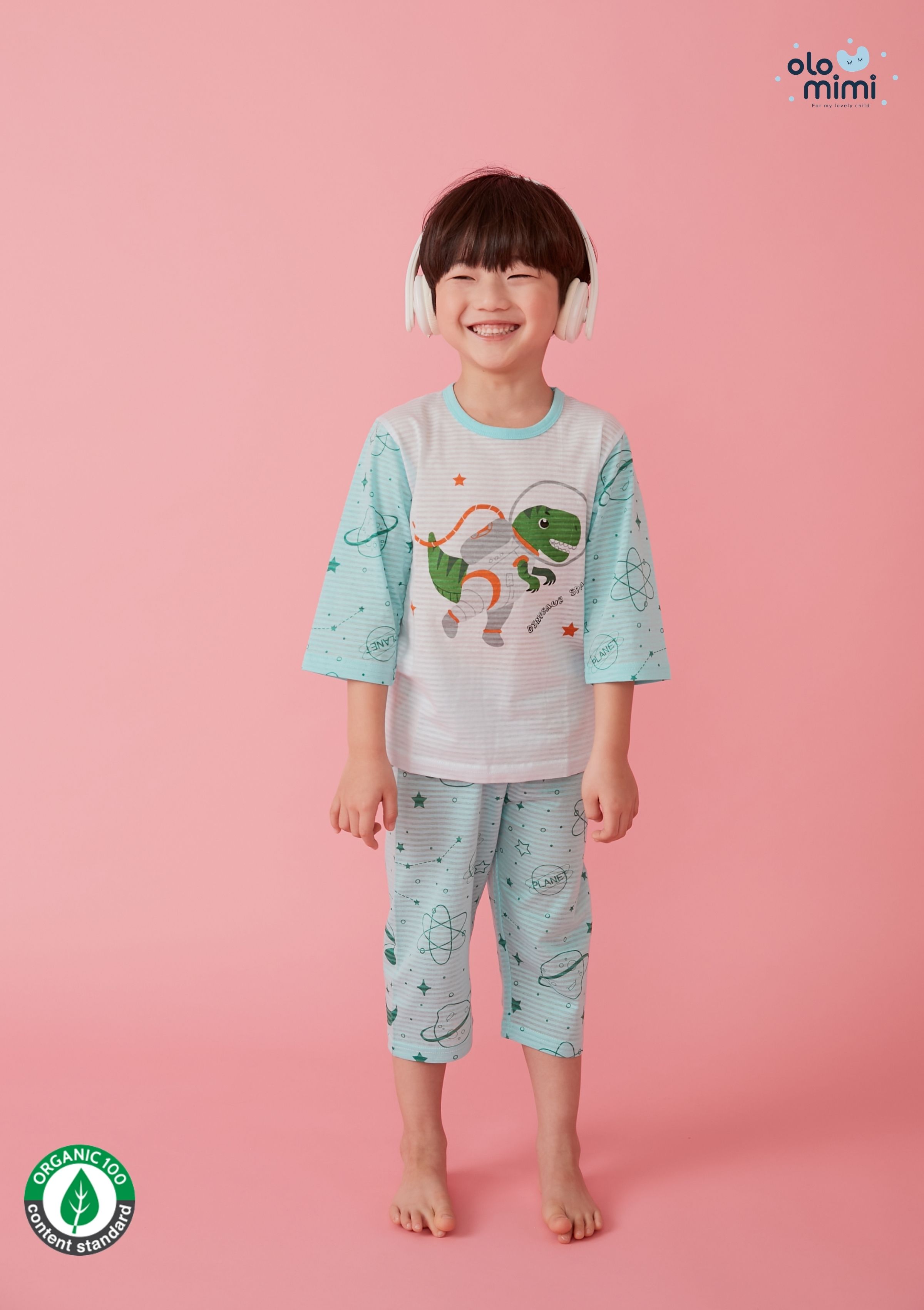 Bộ lửng Olomimi Hàn Quốc SS21 Dino Space - 100% organic cotton