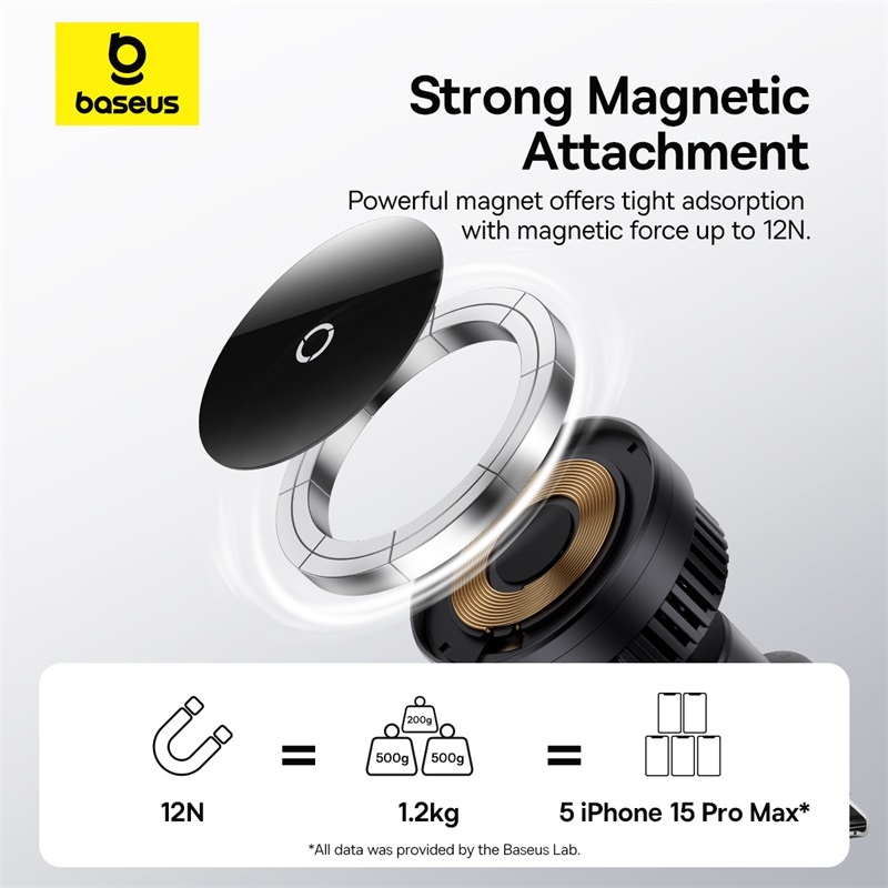 Đế Giữ Điện Thoại Tích Hợp Sạc Không Dây Baseus MagPro Series Magnetic Wireless Charging Car Mount Air Vent Version 15W (Hàng chính hãng)