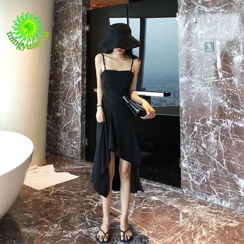 New style dress black dress suspender long skirt super fairy