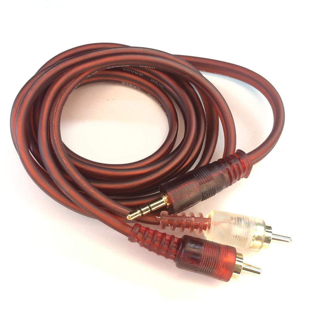 Dây tín hiệu đầu vào 3.5mm ra 2 đầu bông sen dài 1.5m - dây mềm, lõi đồng tốt # phụ kiện âm thanh