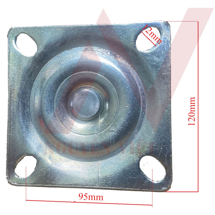 BÁNH XE XE ĐẨY HÀNG CÓ KHÓA BẰNG CAO SU ĐẶC 100X35MM