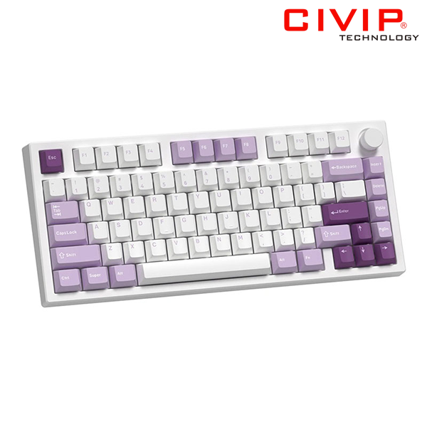 Bàn phím cơ GP75 Taro Purple, Kailh Box - Hàng Chính Hãng