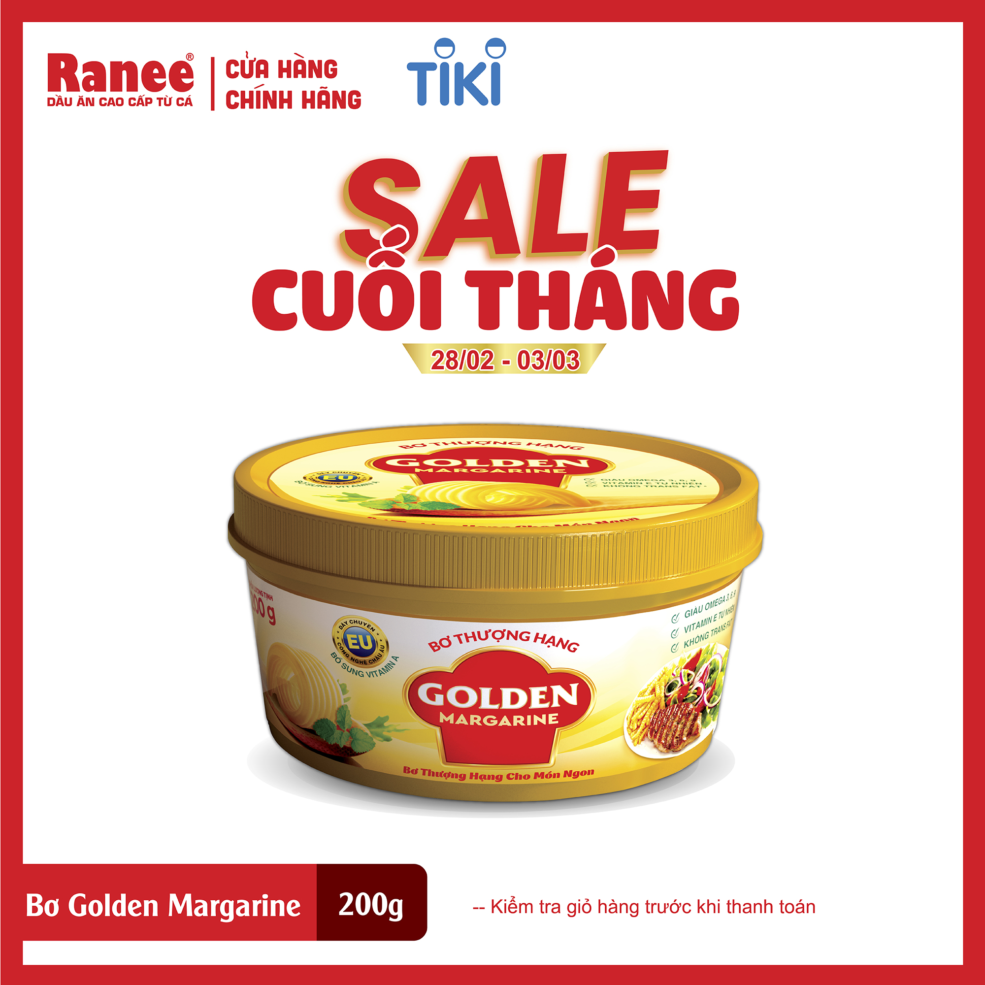 Bơ thượng hạng Golden Margarine 200gr