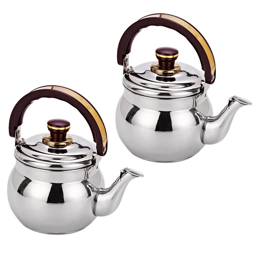 2pcs Stainless Steel Hot Water Kettle Pot With Whistle Sound,Tea Kettle 0.6L