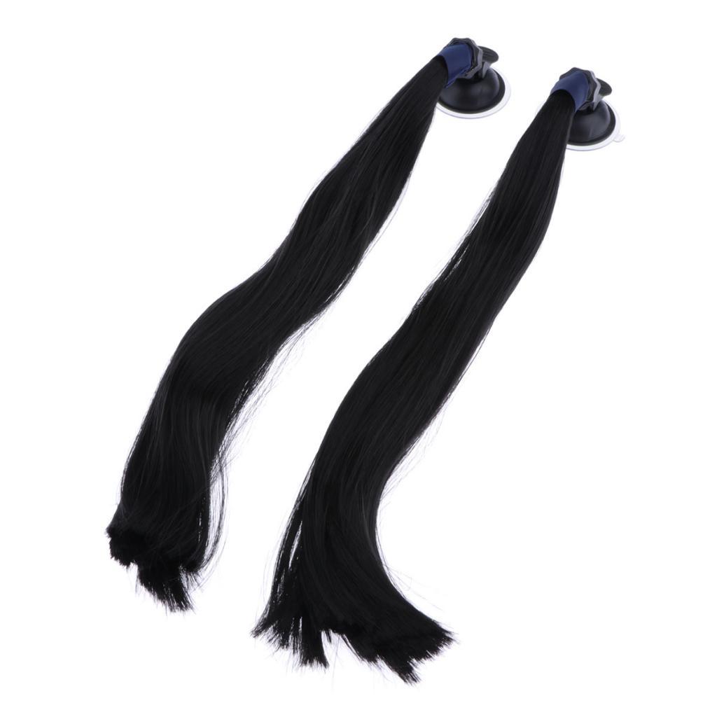 Ladies Helmet Pigtails with Removable Suction Cup for Motorcycle Biker Helmet