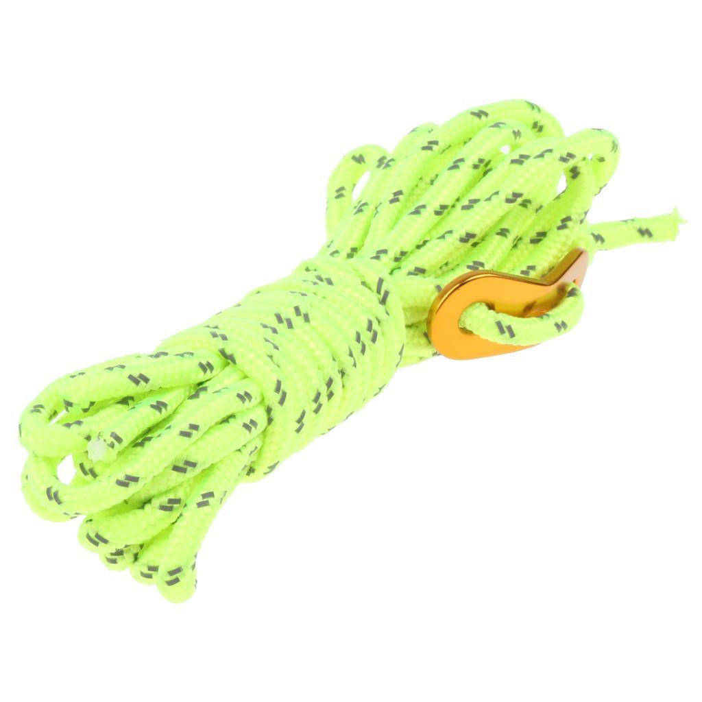 2Pcs 4mm Reflective Tent Guy Line Guide Rope Polypropylene Cord with Aluminum Adjuster Outdoor Camping Hiking