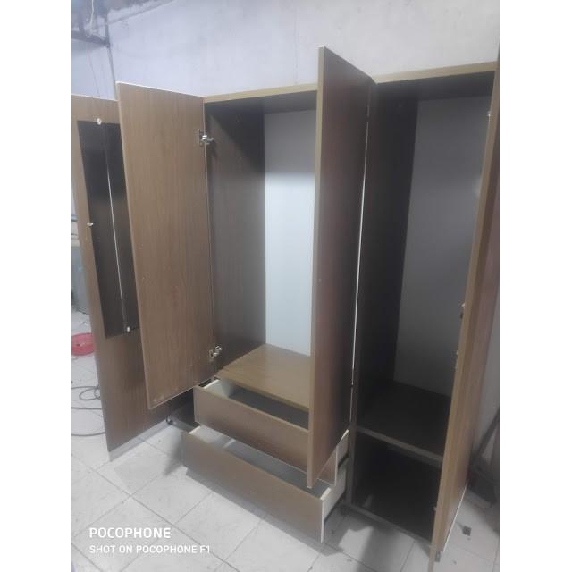 Tủ Nhựa Đài Loan 4 Cánh Màu Sồi Đậm 016