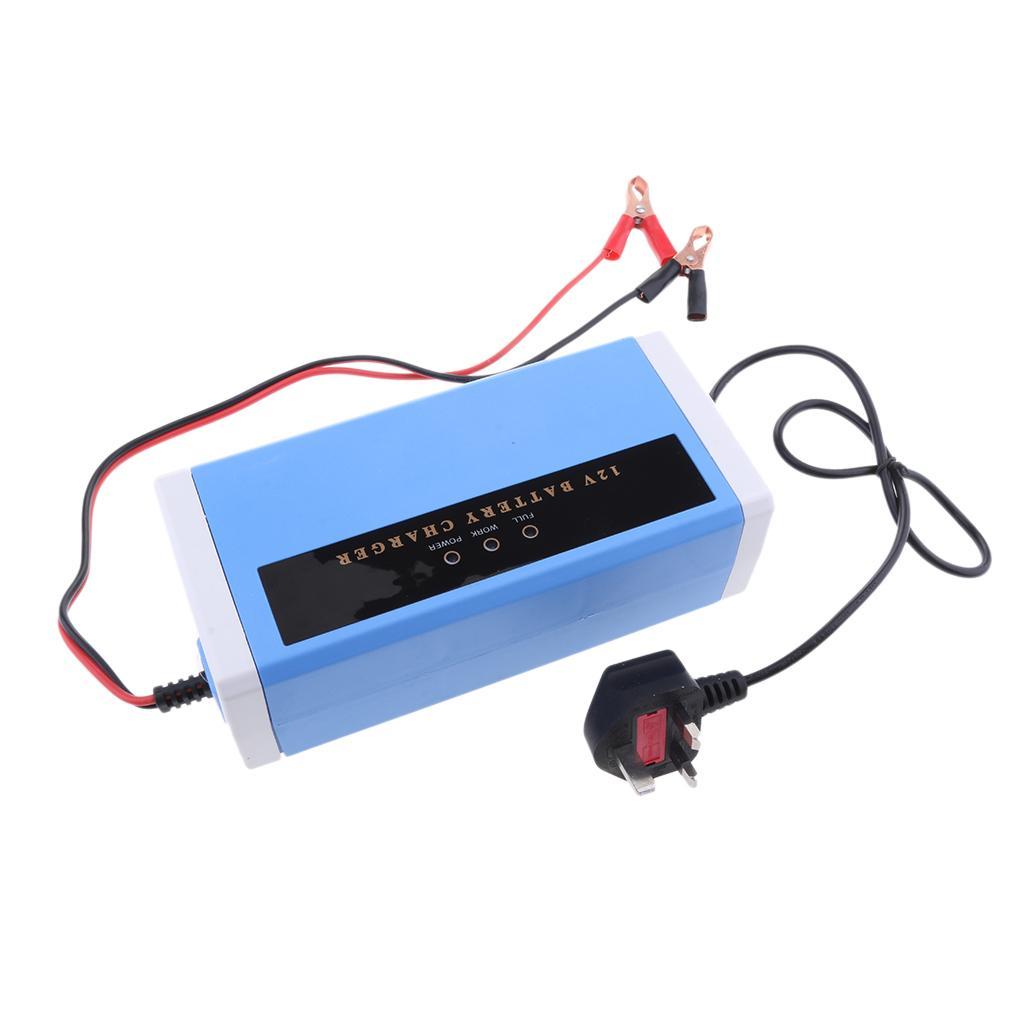 New Automotive Rechargeable Battery Charger 12V 10A Power Supply 220V UK Plug