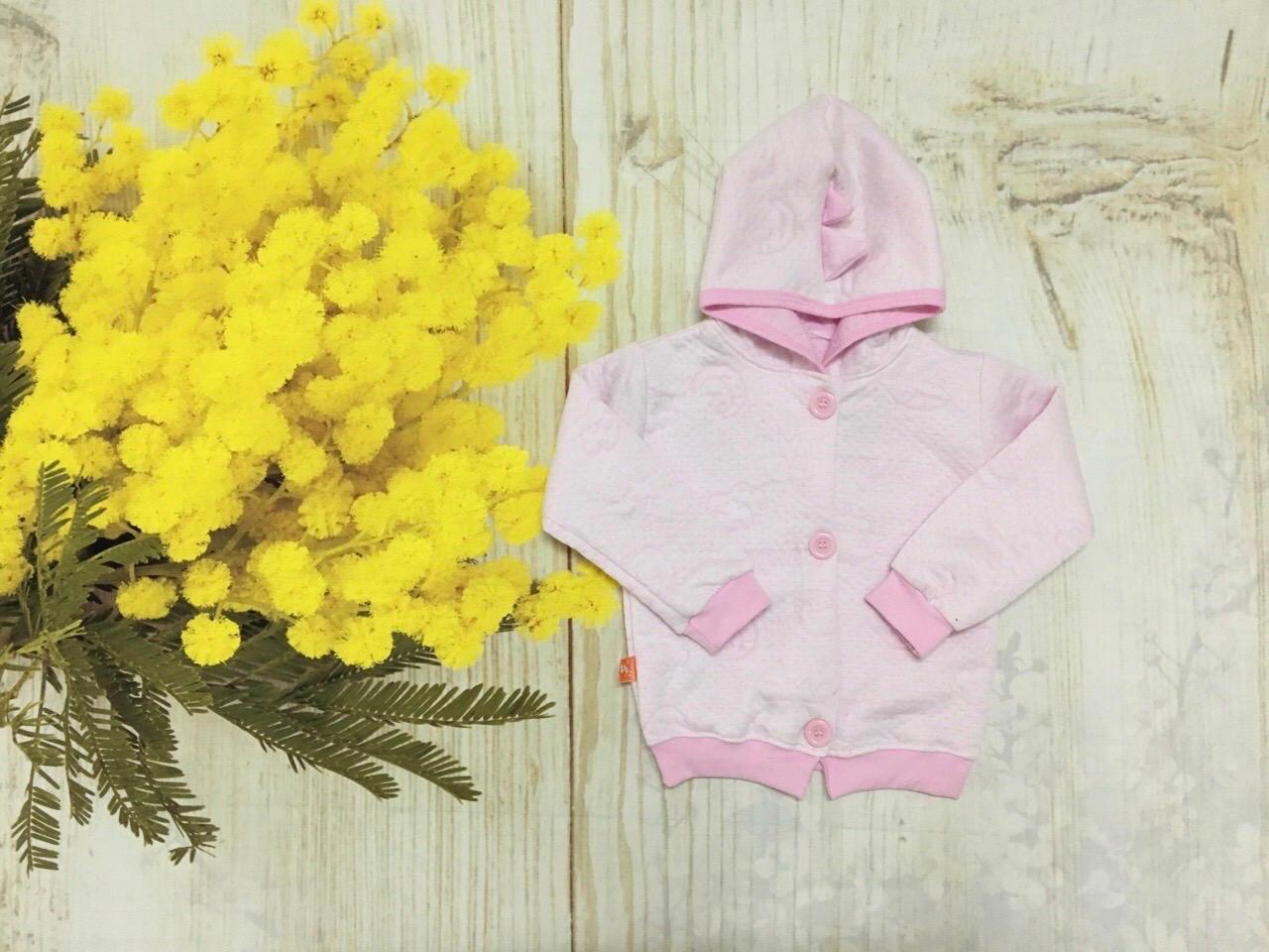 Áo khoác trần bông cho bé sơ sinh, thương hiệu MINTUUU cho bé 0 - 2 tuổi - Hồng