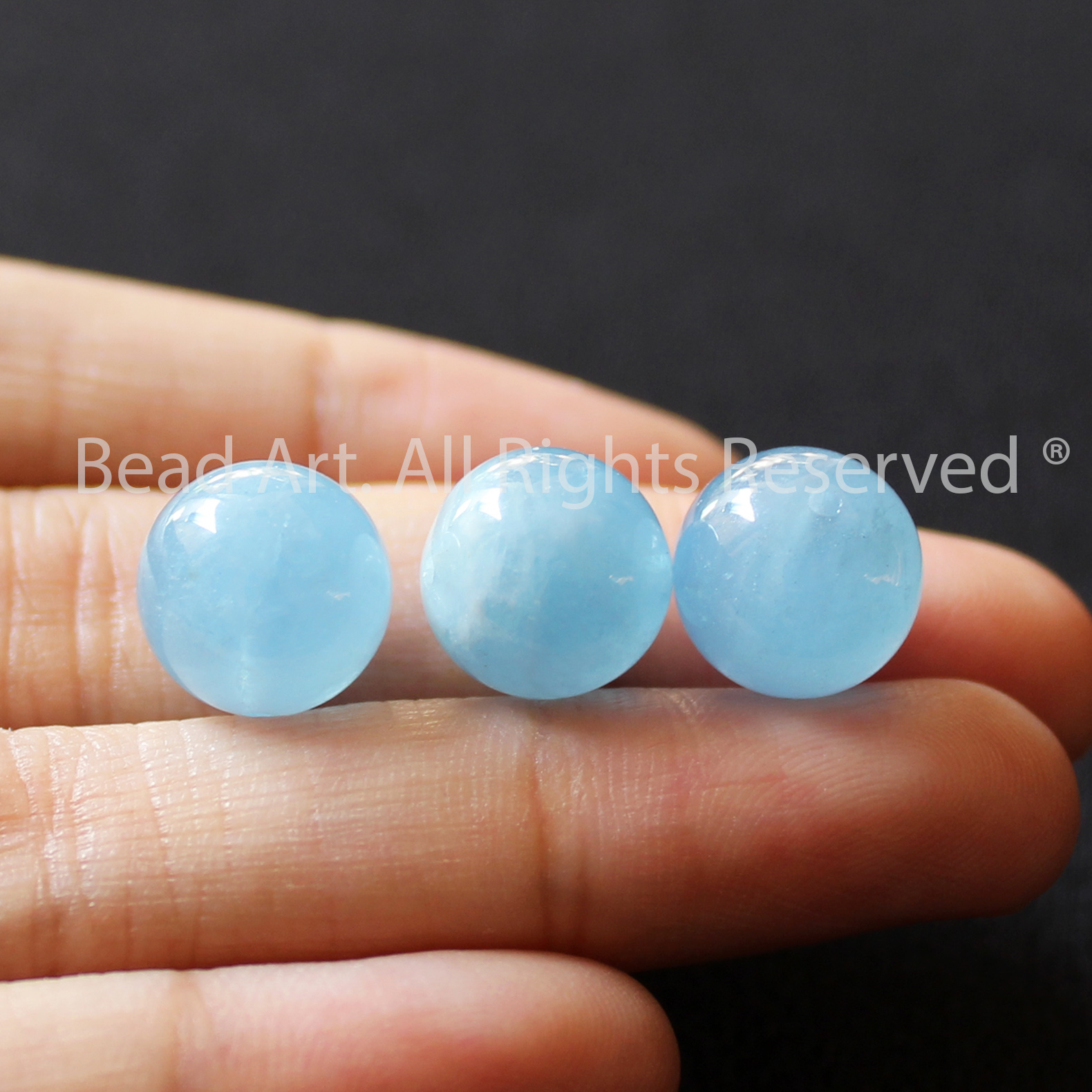 10MM Đá Aquamarine Tự Nhiên Xanh Biển Loại AA, Đá Phối Vòng Tay Phong Thuỷ, Chuỗi Hạt, Mệnh Thuỷ, Mộc - Bead Art