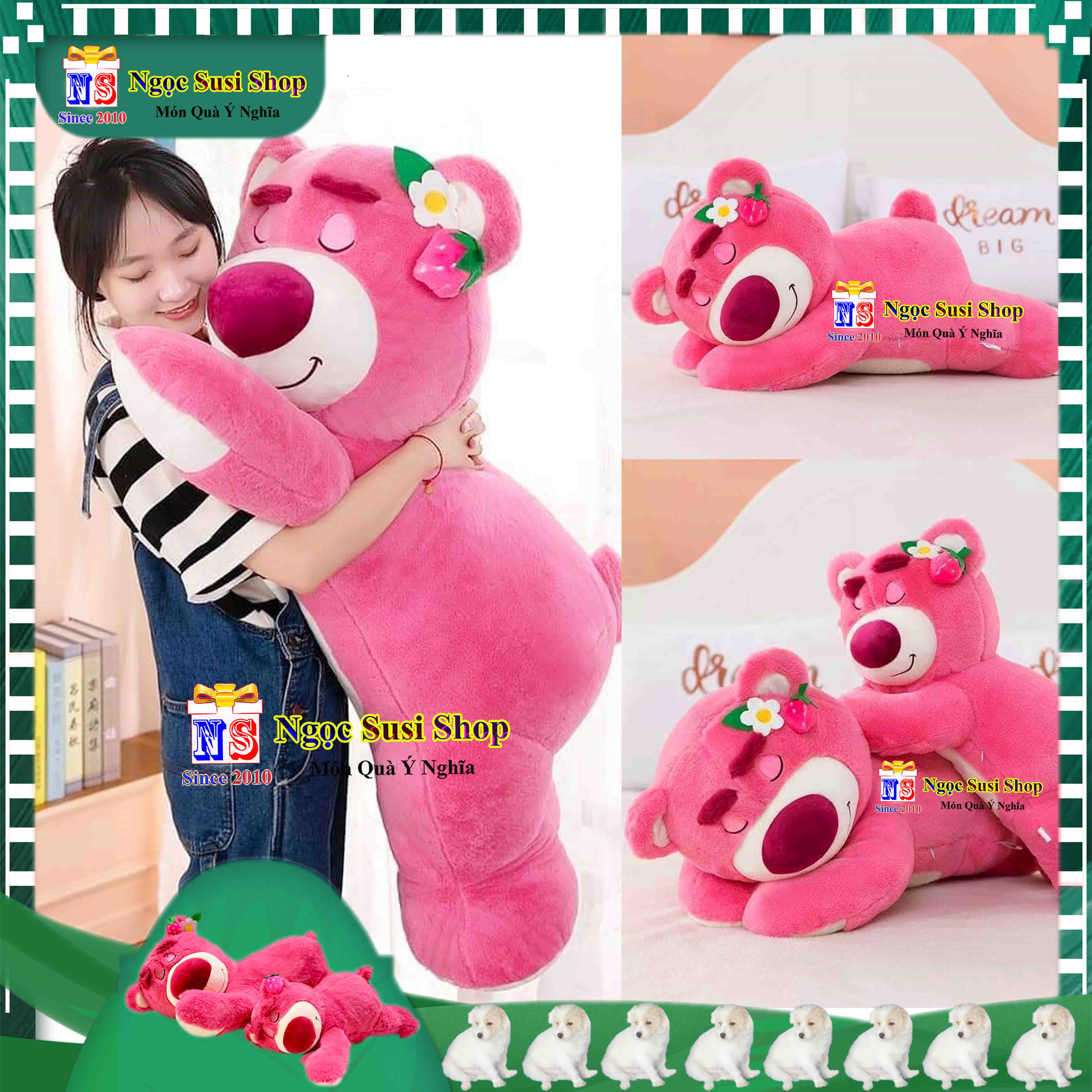 GỐI ÔM THÚ BÔNG CON GẤU DÂU LOTSO NẰM SIÊU TO KHỔNG LỒ CAO CẤP SIÊU CƯNG LÔNG THÚ SIÊU MỊN - GẤU BÔNG HÌNH GẤU DÂU RẤT DỄ THƯƠNG