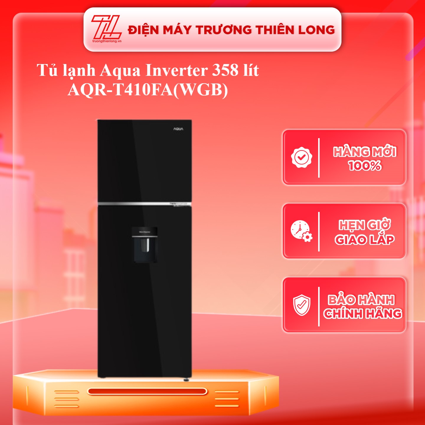 AQR-T410FA(WGB) - Tủ lạnh Aqua Inverter 358 lít AQR-T410FA(WGB) - Hàng Chính Hãng - Chỉ Giao Hồ Chí Minh