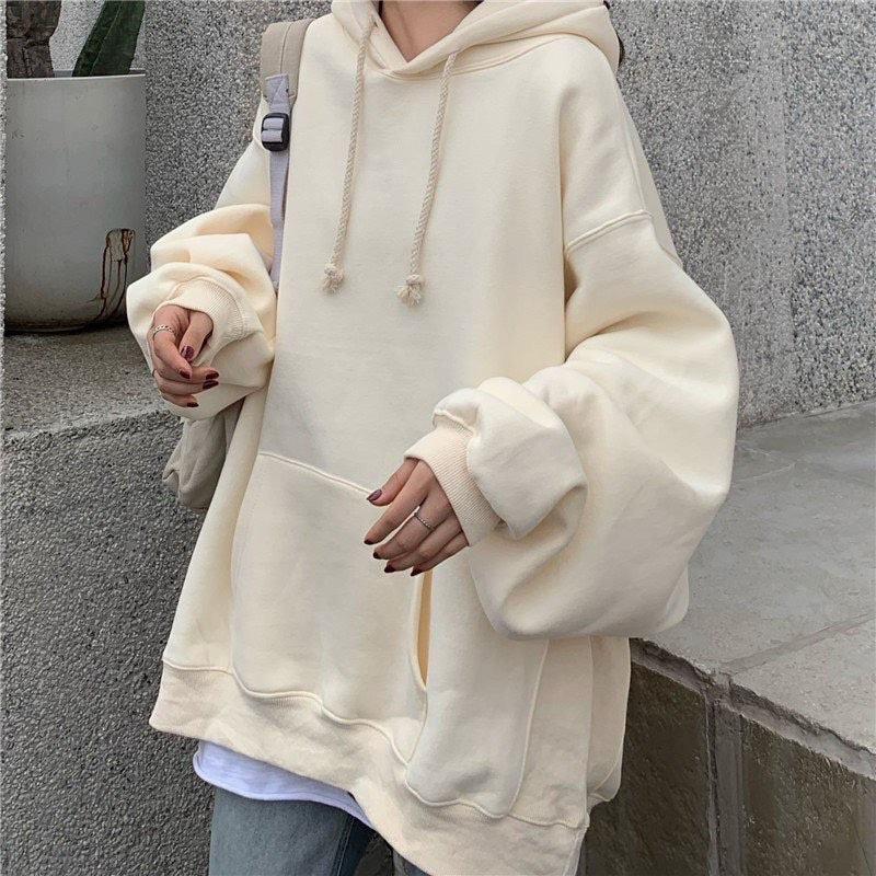 Áo Hoodie Nỉ bông TRƠN màu KEM/XÁM CHÌ UNISEX/Nam nữ unisex/ HOODIE TRƠN Jaystoree