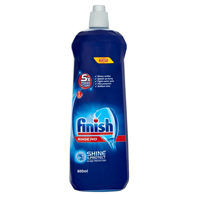 Nước làm bóng và khô chén, đĩa Finish Dishwasher Shine &amp; Dry Regular 800ml PTT017394