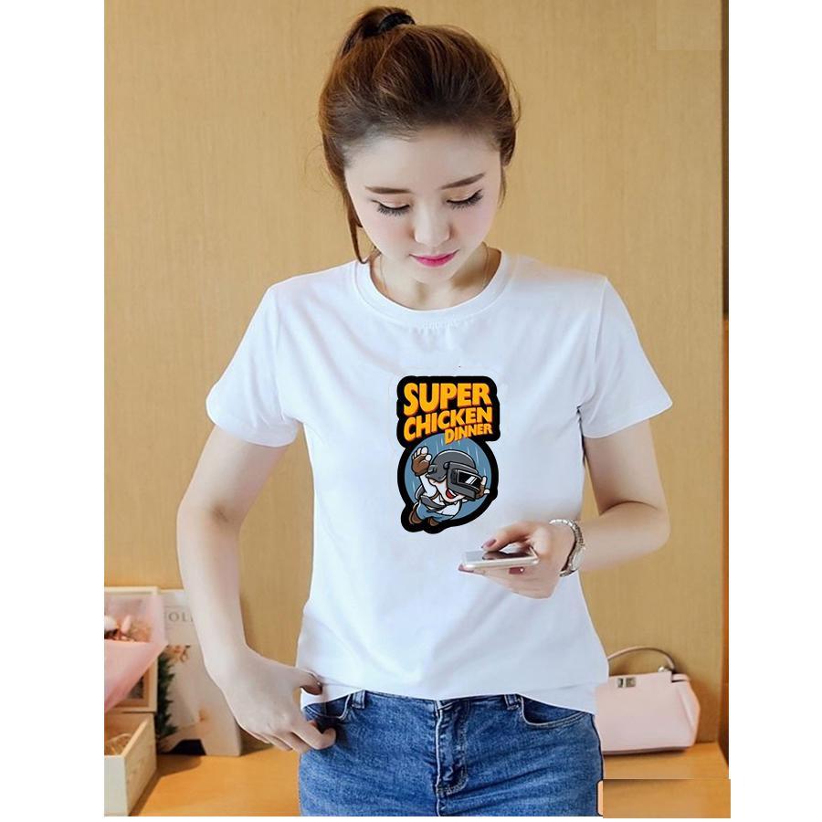 Áo thun nữ in hình PUBG form rộng hàn quốc vải dày mịn