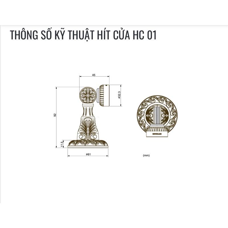 Cục hít gió cửa đi bằng đồng thau cao cấp huy hoàng HC01