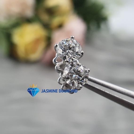 Bông tai Kim cương Moissanite bạc 925 xi bạch kim sang trọng - Mẫu số 4