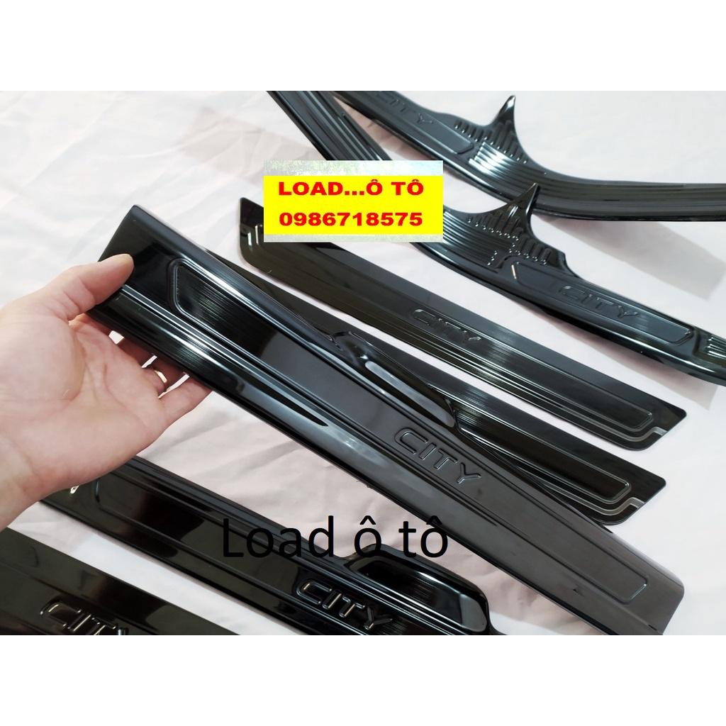 Ốp Bậc Cửa, Nẹp Bước Chân Trong Ngoài Xe Honda City 2023-2018 Chất Liệu Titan