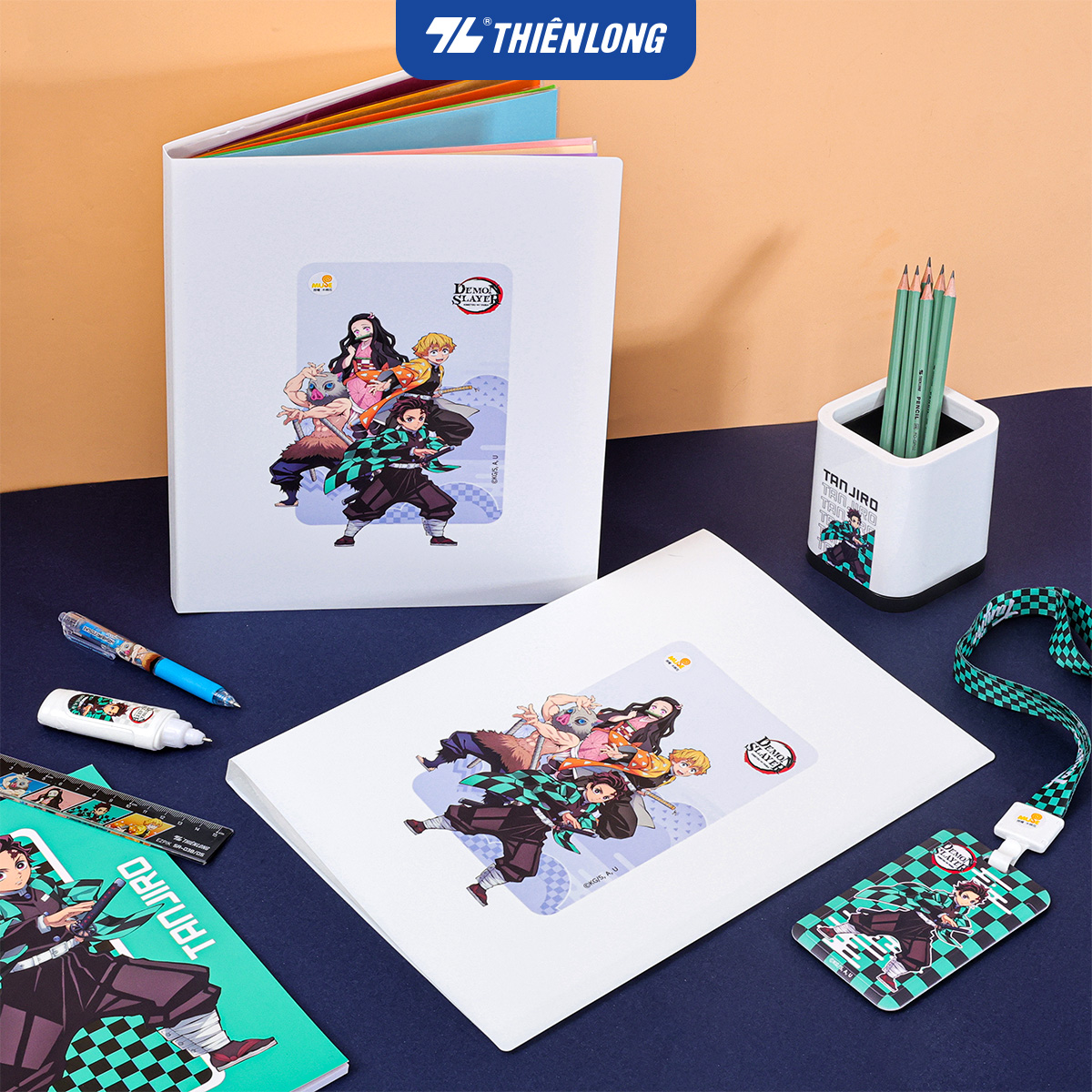 Bìa/ Tập hồ sơ học sinh - văn phòng 30 lá A4 Thiên Long Demon Slayer DB-012/DS - Sức chứa 150 tờ A4