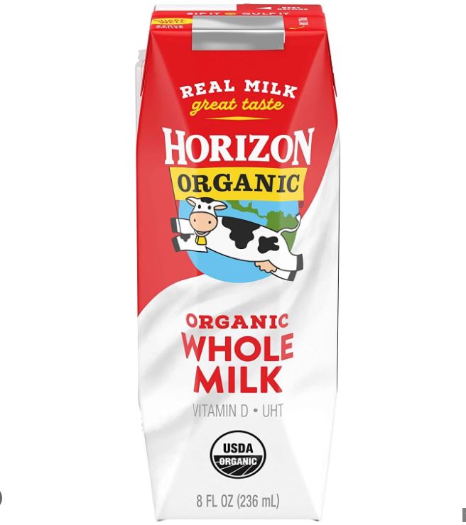 Date 30/8/2024 Thùng 12 Hộp Sữa Nước Horizon Organic Mỹ Whole Milk 236ml x 12 hộp.