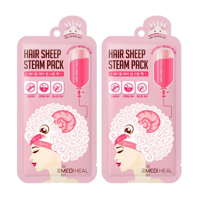 Combo 2 Mặt Nạ Hấp Tóc Phục Hồi, Nuôi Dưỡng Tóc Mềm Mượt Mediheal Hair Sheep Steam Pack 40g x2