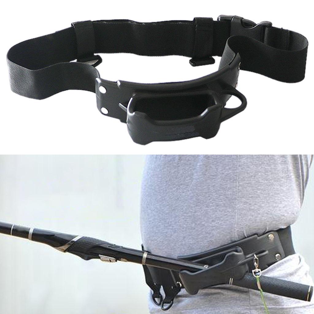 Fishing Rod Holder Belt Gift Black Support Stand up Harness for Father Men