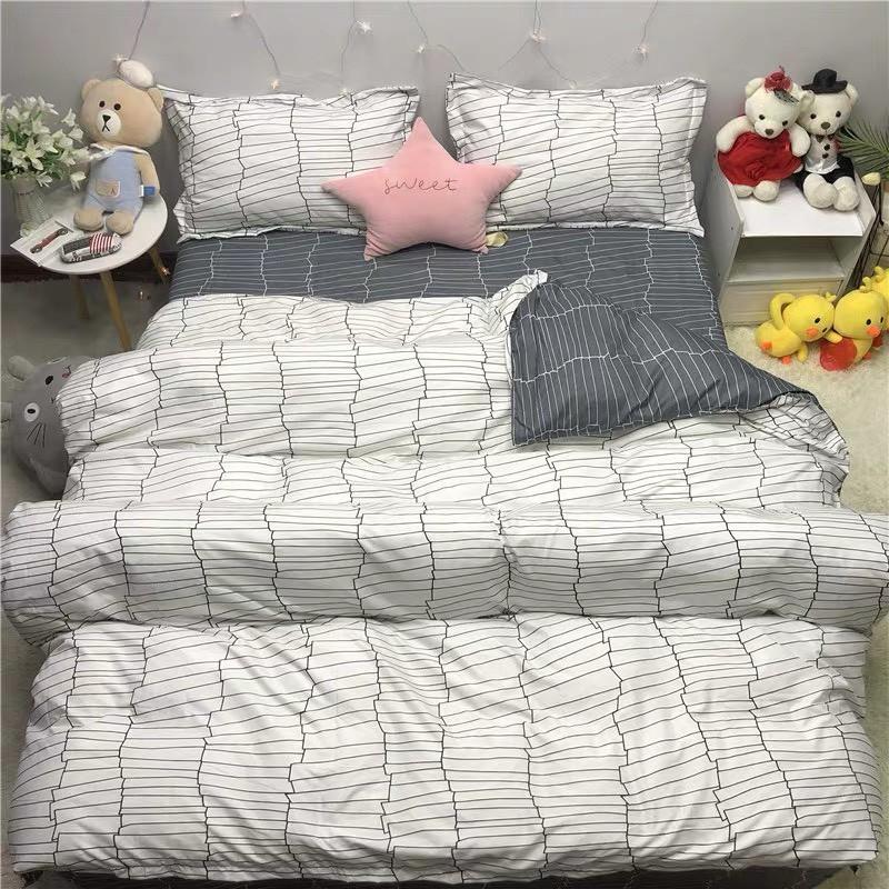 BỘ CHĂN GA GỐI POLY COTTON KẺ TĂM