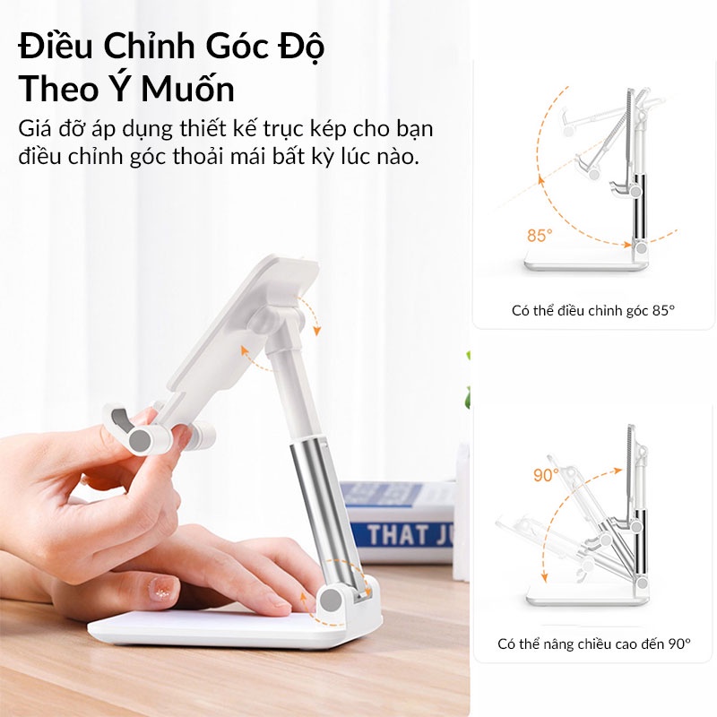 Giá Đỡ WiWu Adjustable Desktop Stand ZM103 Dành Cho Điện Thoại Làm Bằng Chất Liệu Nhựa Cao Cấp, Bền - Hàng Chính Hãng