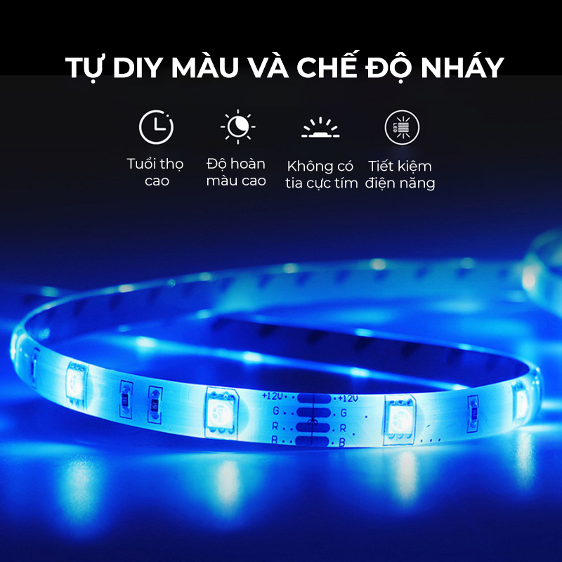 Dây đèn led đuổi ARGB 16 triệu màu, dải đèn thông minh, điểu khiển qua ứng dụng- D1451