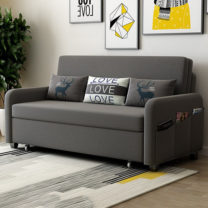 [Trả góp 0%] Giường Sofa Gấp Gọn Thành Ghế Sofa, Sofa Giường cao cấp khung thép có ngăn chứa đồ- Giường sofa đa năng cao cấp