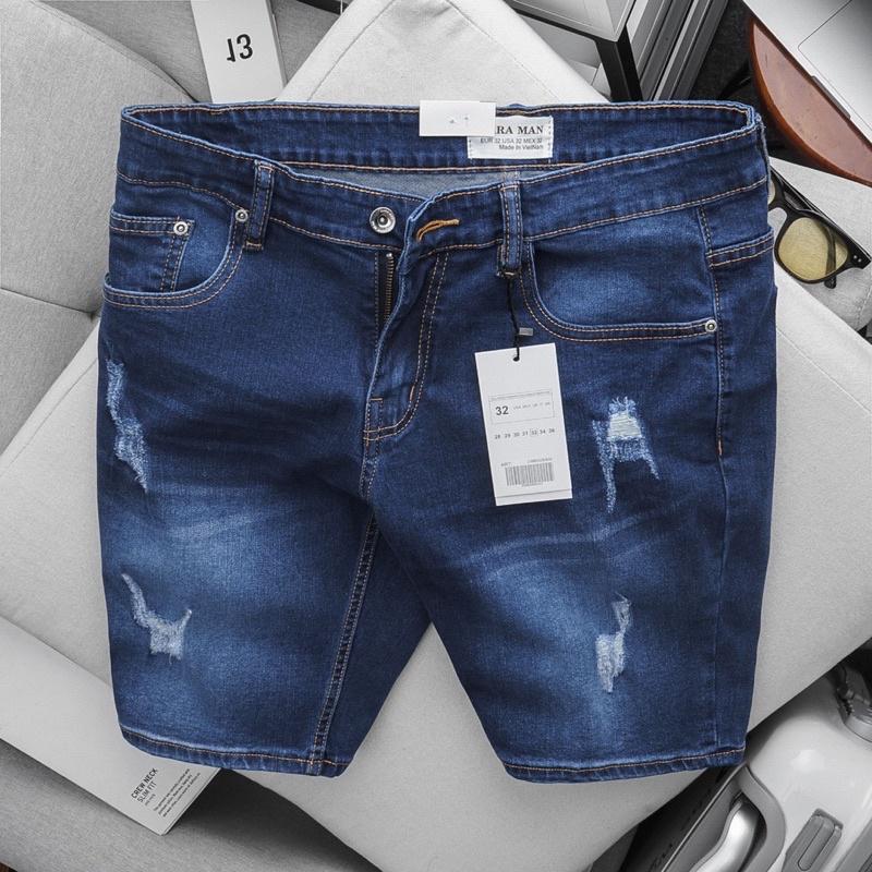 Quần short jean lửng nam bigsize màu trơn co giãn xuất xịn