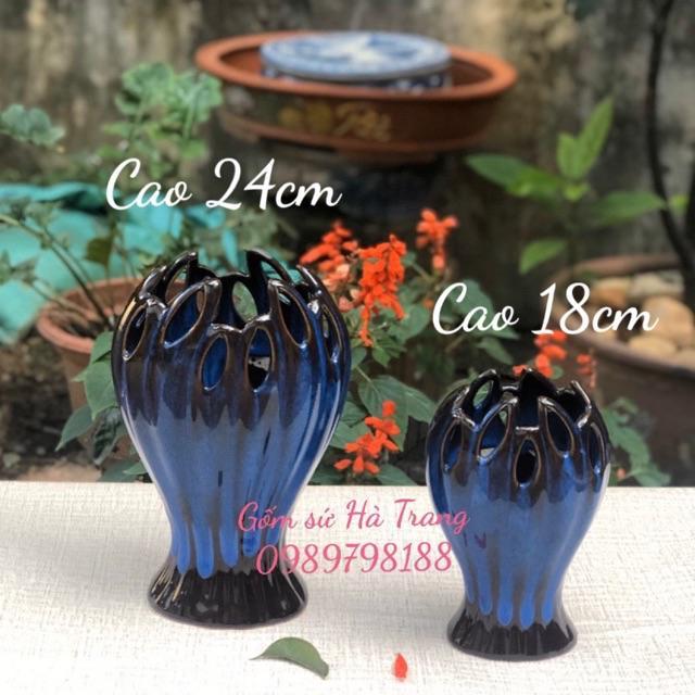 Lọ hoa bàn tay phật gốm sứ Bát Tràng cao cấp men hoả biến