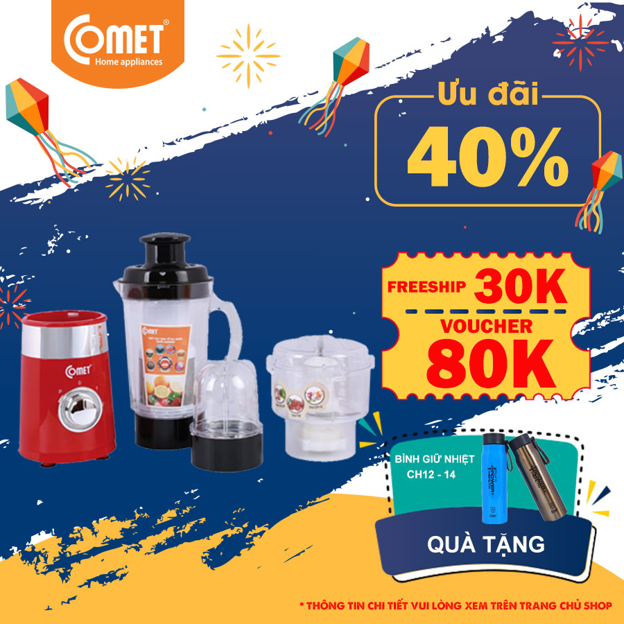 Máy Xay Đa Năng Cối Nhựa Kháng Vỡ Comet CM9989 - Hàng Chính Hãng