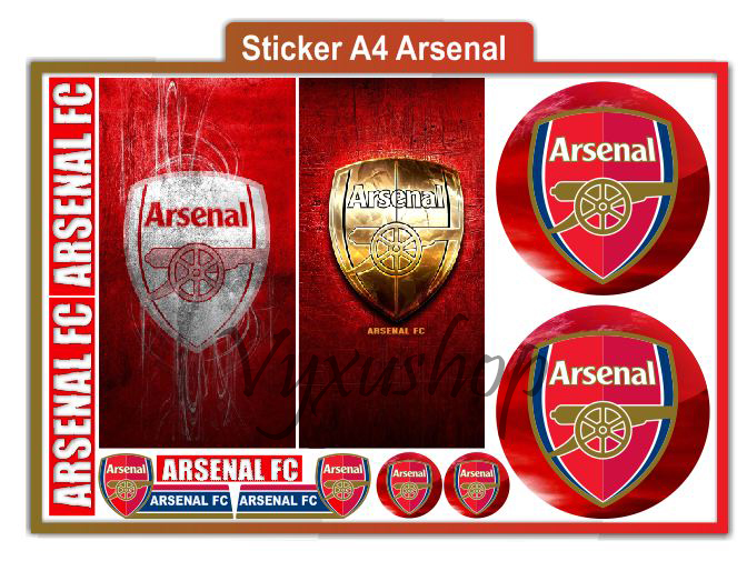 Decan sticker dán trang trí xe, laptop, điện thoại, mũ bảo hiểm câu lạc bộ bóng đá, đá banh arsenal,chelsea,Liverpool