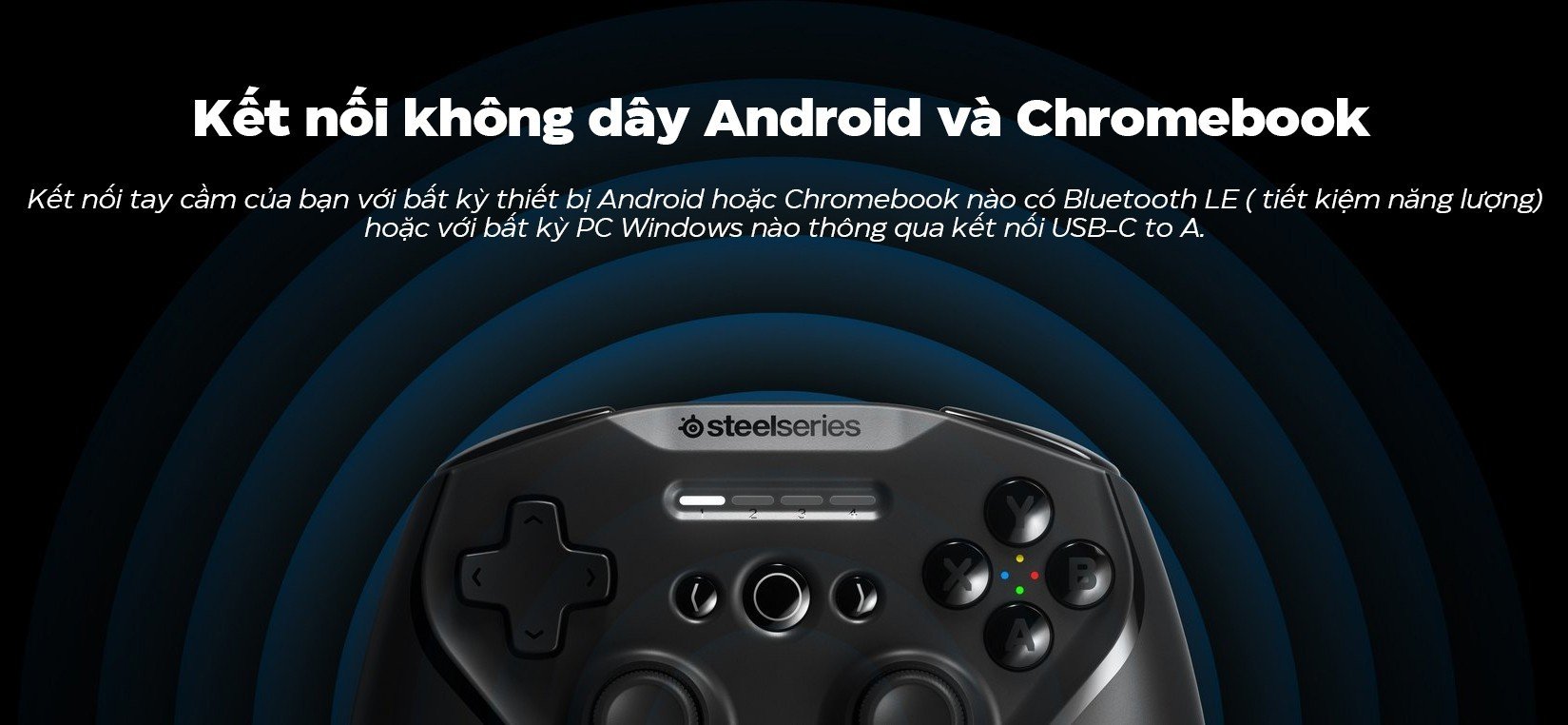 Tay Cầm Chơi Game Không Dây Steelseries Stratus+ Controller For Android/PC - Hàng chính hãng
