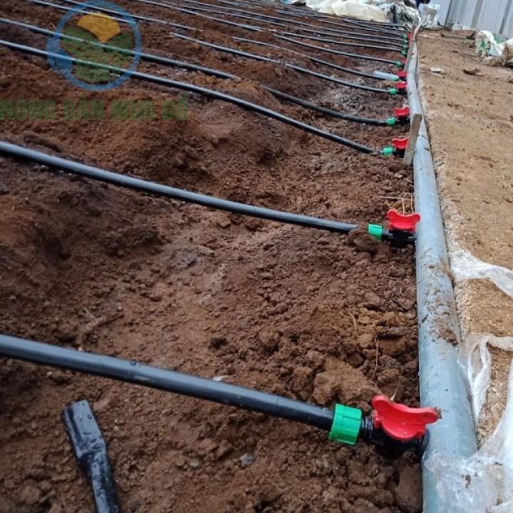 Van khóa khởi thủy nhỏ giọt 16mm kèm roăng cao su dùng trong hệ thống tưới