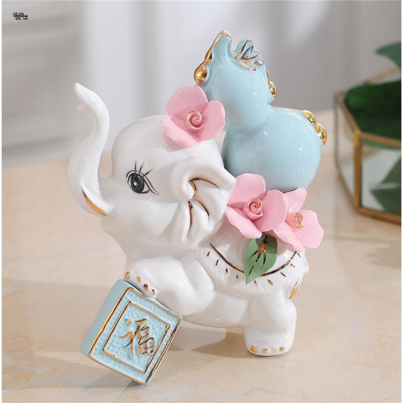 Cặp voi phong thủy cầu may mắn tài lộc - mẫu 01 size 13cm